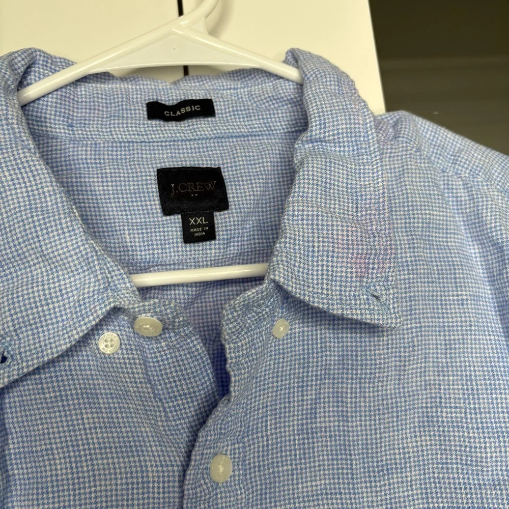 J. Crew Classic Linen-blend Shirt Light Sky White Blue